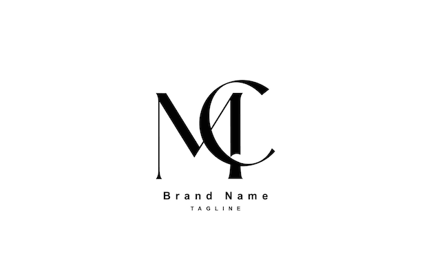 Vetor letra cm monograma logotipo trendy e minimalista letter mc logo design