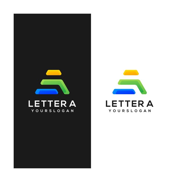 Letra colorida e design de logotipo