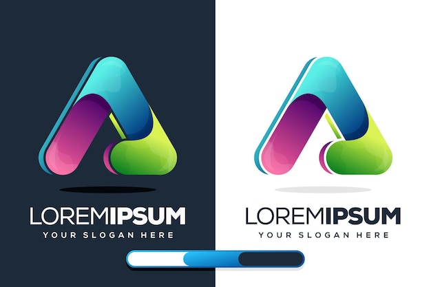 letra colorida um modelo de logotipo