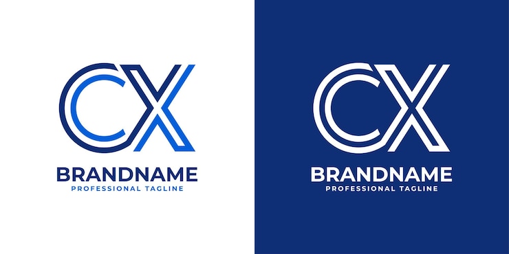 Vetor letra cx line monogram logo adequado para qualquer negócio com iniciais cx ou xc