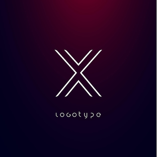 Letra de estilo futurista x tipo minimalista para logotipo futurista moderno elegante monograma de tecnologia cibernética