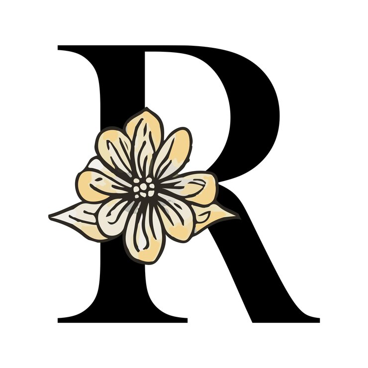 Vetor letra de flor r