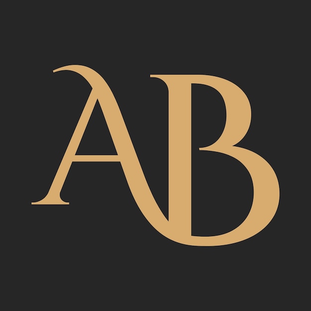 Vetor letra de luxo ba ou design de logotipo ab