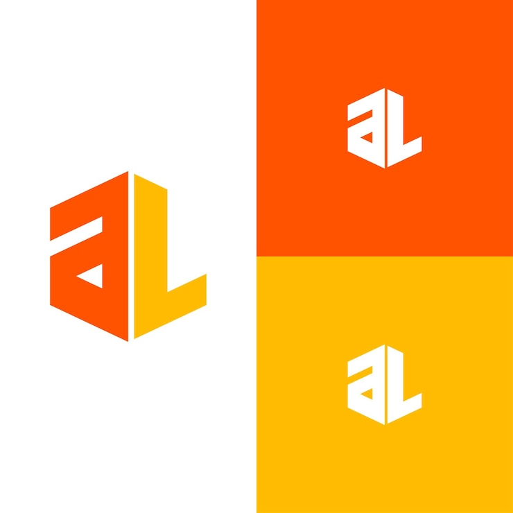 Vetor letra de vetor de logotipo de iniciais al design moderno e limpo com cores contemporâneas