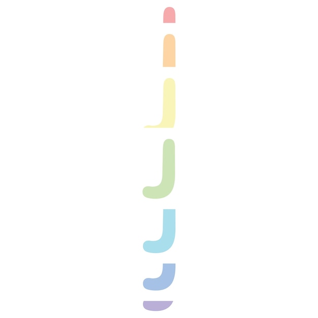Vetor letra do arco-íris j monograma colorido