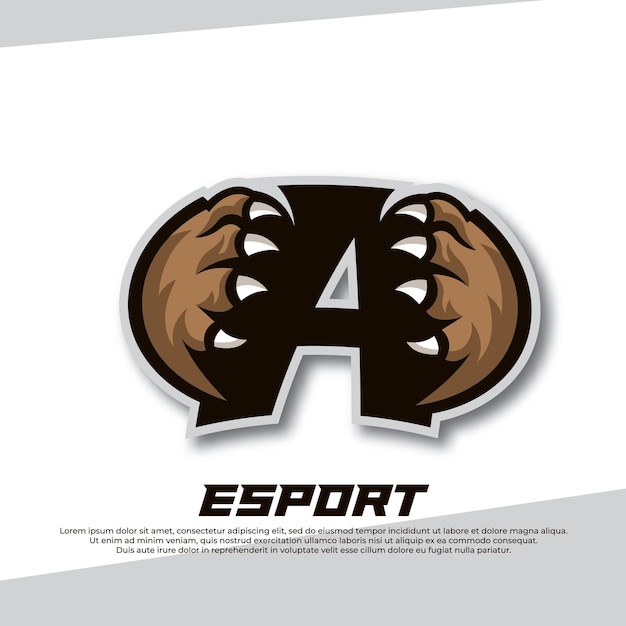 Letra do logotipo da garra esport A Tiger logo esport Urso garra esport Fox esport logo Coyote esport logo