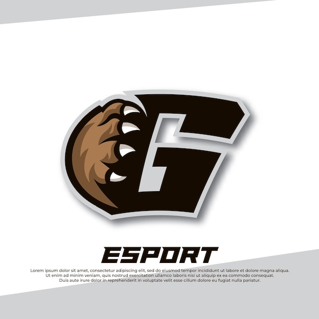 Letra do logotipo da garra esport g tiger logo esport urso garra esport fox esport logo coyote esport logo