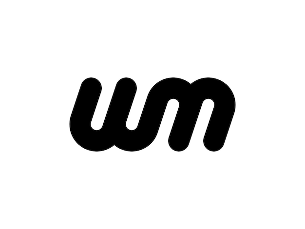 Vetor letra do monograma wm ou design do logotipo mw