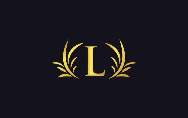 Vetor letra dourada elegante do logotipo l