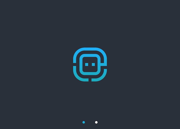 Vetor letra e com desenho de logotipo de robô ilustração de silhueta vetorial