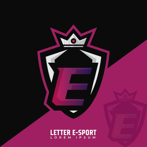 Letra e logo gamer design iniciais esports logo design conceito de emblema design para a equipe de esports