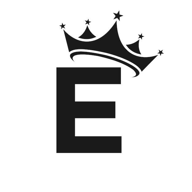 Letra e logotipo da coroa modelo do logotipo da coroa para beleza moda estrela elegante sinal de luxo