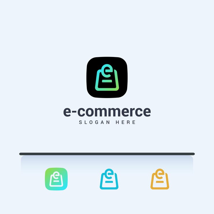 Letra e logotipo da sacola de compras