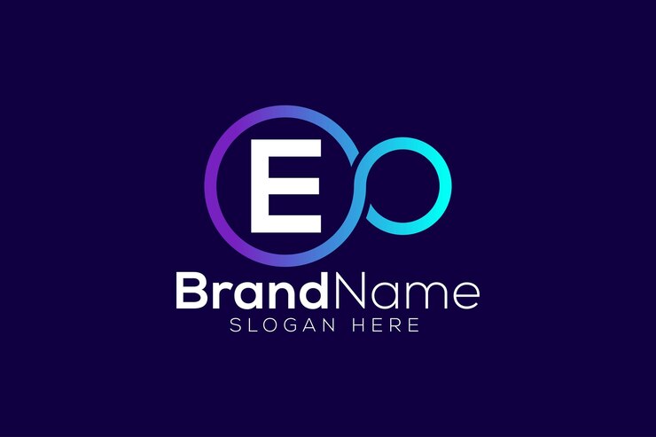 Vetor letra e ou eo modelo de vetor de design de logotipo de tecnologia infinita colorida profissional e moderno
