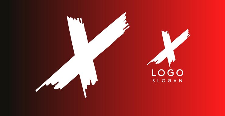 Vetor letra escrita à mão com pincel e caneta x arte de rua urbana logotipo vibrante e rebelde para música legal
