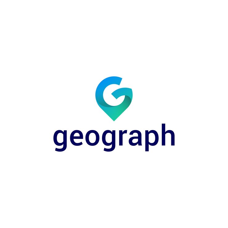Letra G 3d logotipo de pino de localização moderna natural geográfica natural