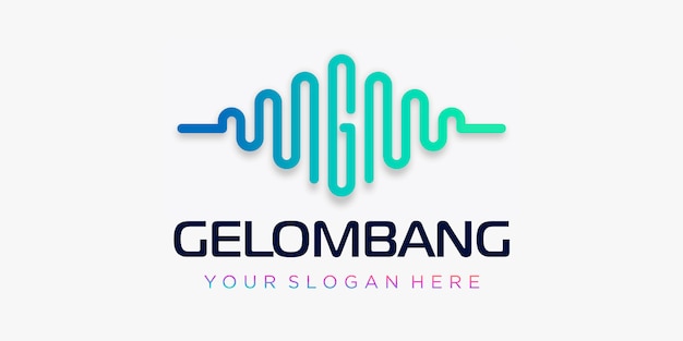 Letra G com design de logotipo de pulso. elemento de onda. modelo de logotipo música eletrônica, equalizador, loja, música de DJ, boate, discoteca. conceito de logotipo de onda de áudio, tecnologia multimídia temática, forma abstrata.