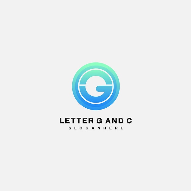 Letra g e c logotipo gradiente ícone colorido símbolo