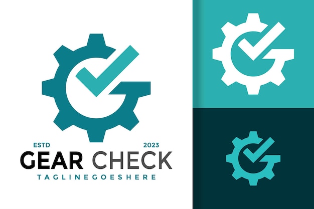 Letra G Gear Check Logo Logos Design Element Stock Vector Illustration Template