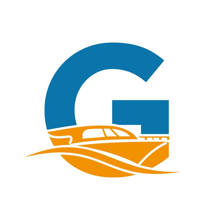 Vetor letra g logotipo de barco conceito para navegação de veleiros símbolo de iate