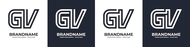 Vetor letra gv ou vg global technology monogram logo adequado para qualquer negócio com iniciais gv ou vg