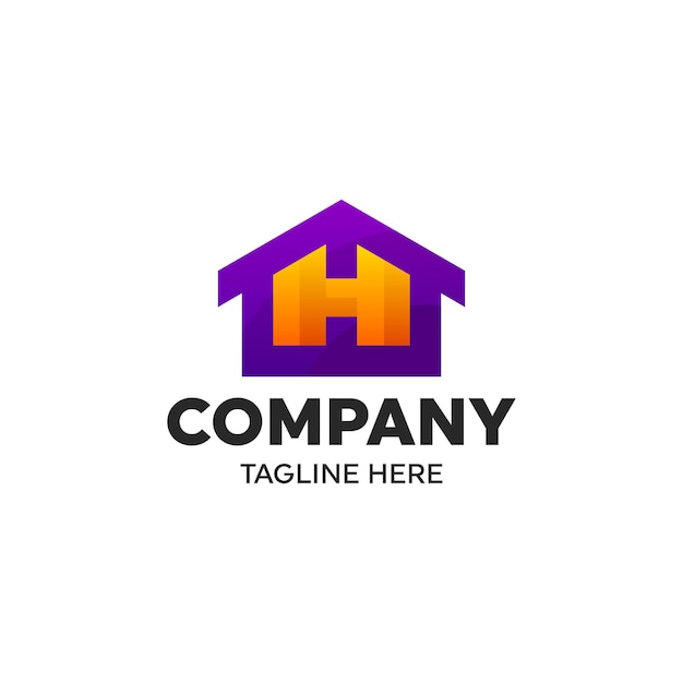 Letra h com design do logotipo da casa