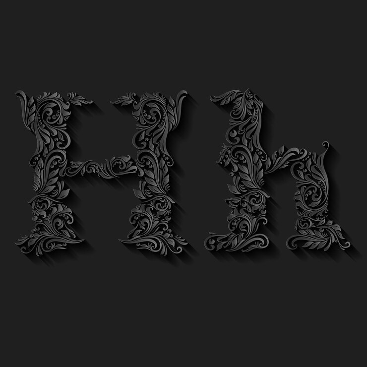 Vetor letra h decorada