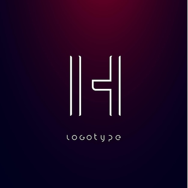 Letra h estilo futurismo tipo minimalista para logotipo futurista moderno monograma cibernético elegante