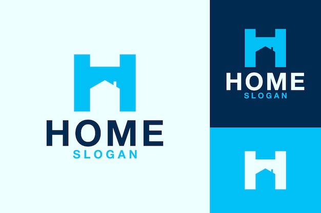 Letra h home design de logotipo de imóveis