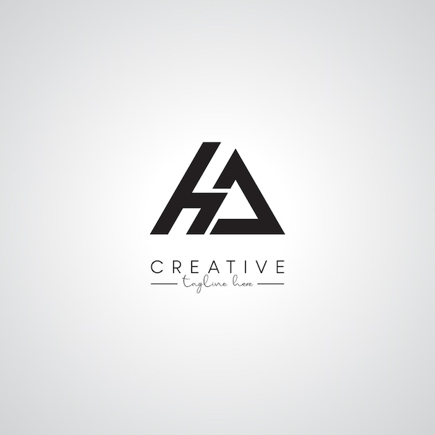 Letra HA Design de logotipo único moderno com base no símbolo de monograma inicial