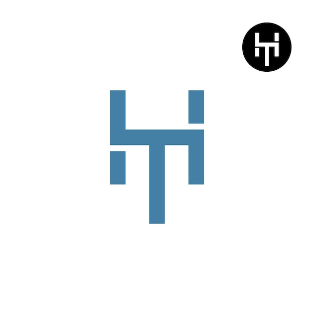 Vetor letra ht th monograma desenho de logotipo simples