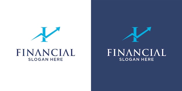 Letra i design de logotipo de contabilidade financeira