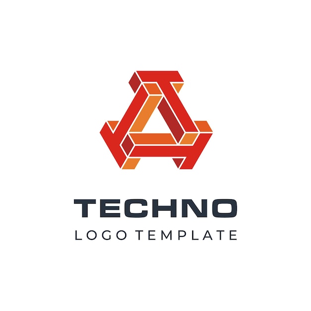 Vetor letra inicial 3d t com design de logotipo de forma geométrica triangular