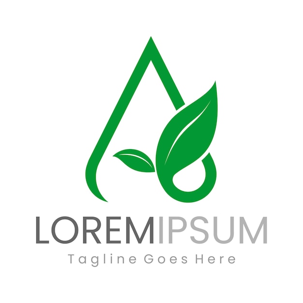 Letra Inicial A com Folha Verde Para Alimentos Vegetarianos Fertilizantes Naturais Agricultura Logo Design