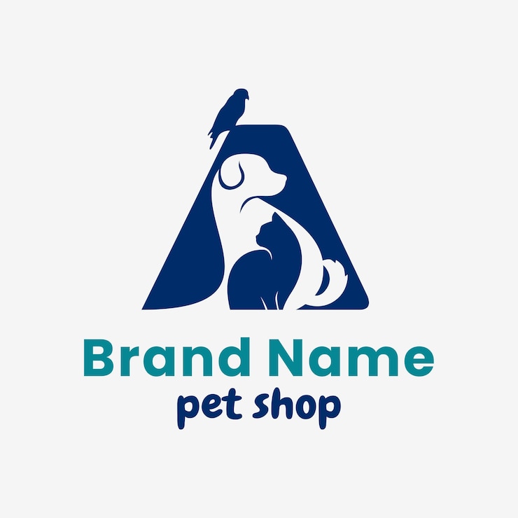 Vetor letra inicial a design de logotipo para animais de estimação