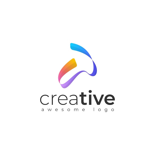 Letra Inicial A Logotipo Laranja Roxo E Azul Vetor Colorido Moderno E Elegante Modelo De Design De Logotipo