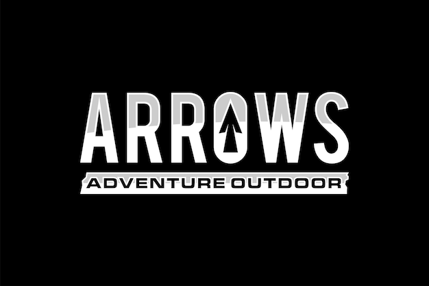 Letra inicial A seta com ponta de seta para Archer Arco e flecha Equipamento para atividades ao ar livre Design do logotipo da Hunter