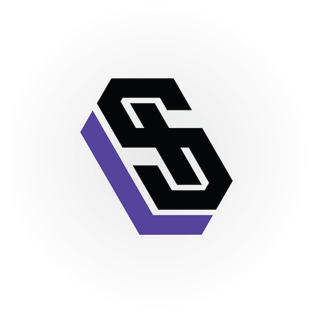Letra inicial abstrata ls ou logotipo sl na cor preto-violeta isolada no fundo branco