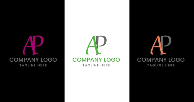 Vetor letra inicial ap logo design excelente símbolo criativo moderno sinal