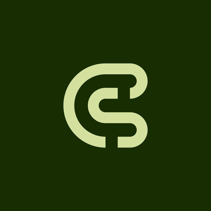 Vetor letra inicial cs ou sc logo combinação das letras c e s elegante monograma cs