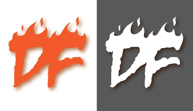 Vetor letra inicial df logo design monograma de ícone de símbolo moderno criativo