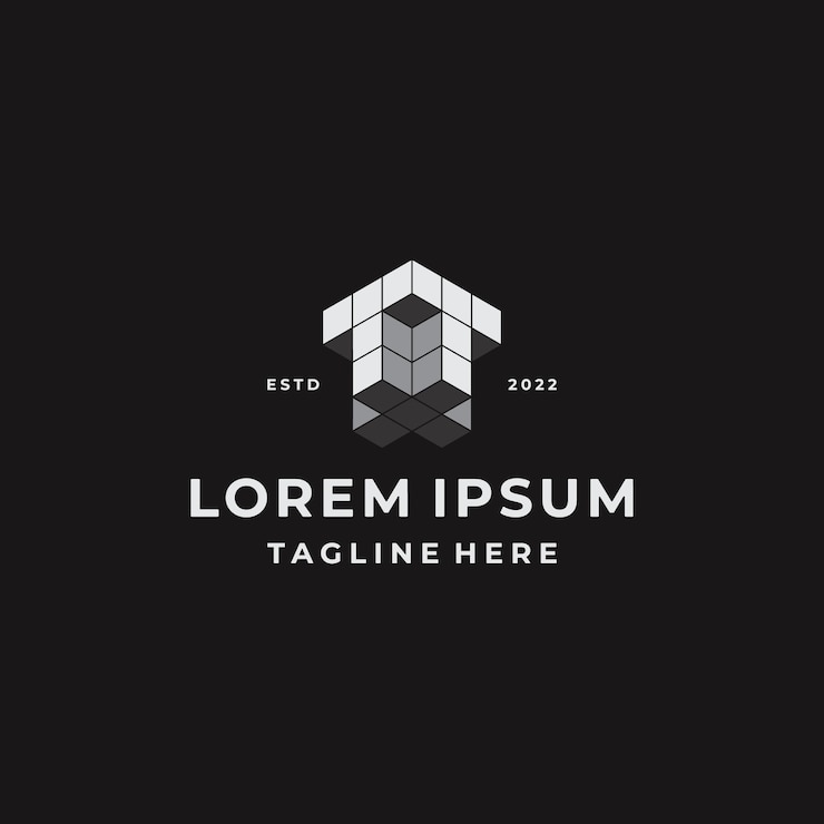 Letra inicial do bloco 3D T ou inspiração para o design do logotipo TT