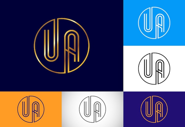 Letra inicial do monograma ua logo design gráfico vetorial alfabeto símbolo para negócios corporativos