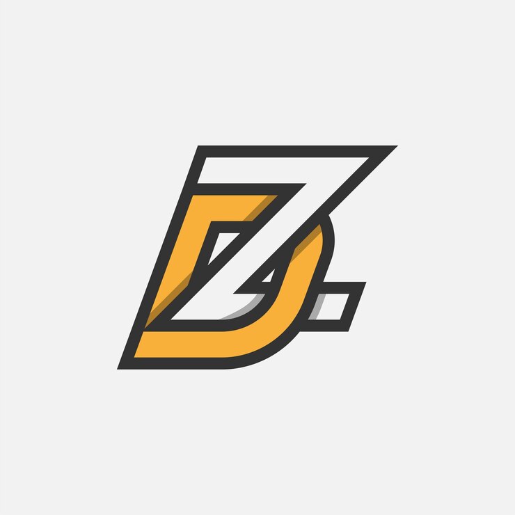 Vetor letra inicial dz ou zd logo monograma letra logo d com z modelo de design de combinação de logotipo