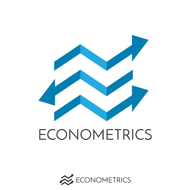 Letra inicial e logotipo do gráfico de seta de negócios. finanças logotipo do conceito de onda de seta azul.