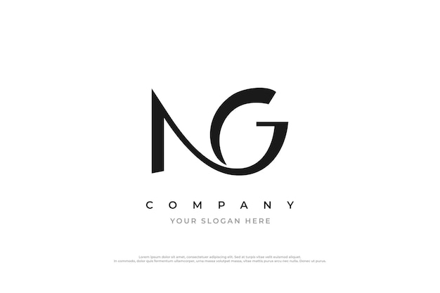 Letra Inicial Elegante NG Logo Design Vector