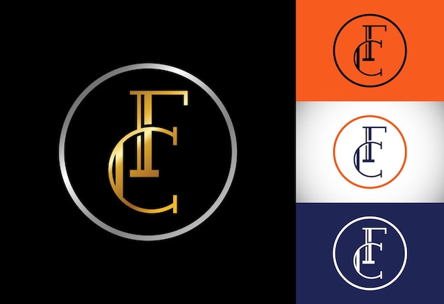 Letra inicial fc logo design vector gráfico alfabeto símbolo para identidade empresarial corporativa