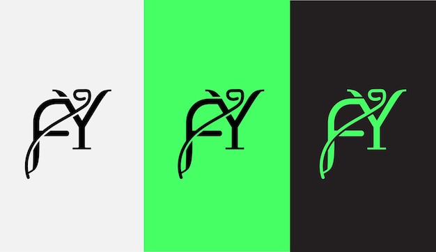 Vetor letra inicial fy design de logotipo criativo símbolo moderno monograma de ícone