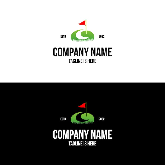 Vetor letra inicial g com inspiração de design de logotipo de golfe