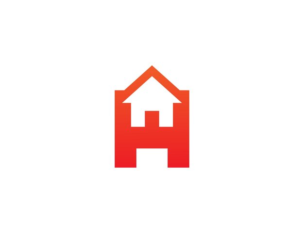 Vetor letra inicial h logotipo imobiliário conceito símbolo ícone de sinal elemento ilustração vetorial design